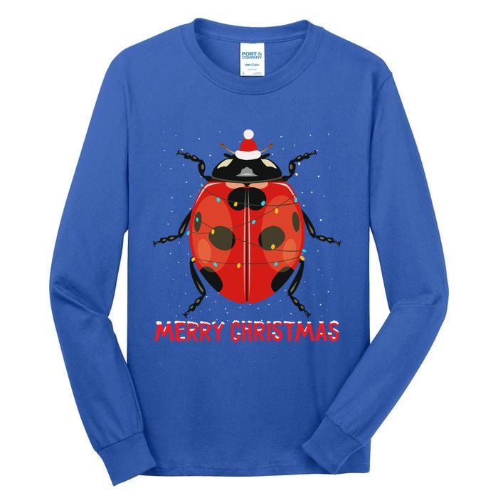 Cute Ladybug Christmas Tree Lights Great Gift Tall Long Sleeve T-Shirt