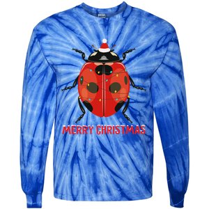 Cute Ladybug Christmas Tree Lights Great Gift Tie-Dye Long Sleeve Shirt