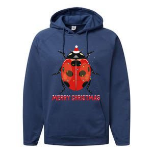 Cute Ladybug Christmas Tree Lights Great Gift Performance Fleece Hoodie