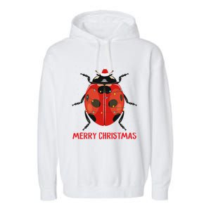 Cute Ladybug Christmas Tree Lights Great Gift Garment-Dyed Fleece Hoodie