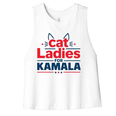 Cat Ladies Cat Lettering Positive Funny Women's Racerback Cropped Tank