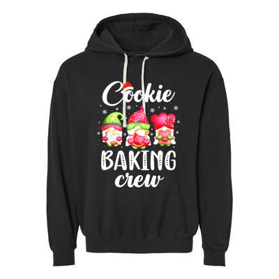 Cooking Lover Christmas Gnomes Cookie Baking Crew Pajamas Cute Gift Garment-Dyed Fleece Hoodie