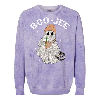 Coffee Lovers Cute Ghost Halloween Costume Boujee Boojee Funny Gift Colorblast Crewneck Sweatshirt