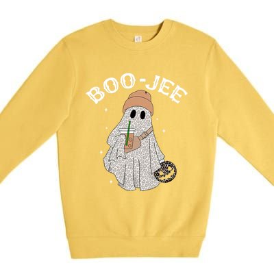 Coffee Lovers Cute Ghost Halloween Costume Boujee Boojee Funny Gift Premium Crewneck Sweatshirt