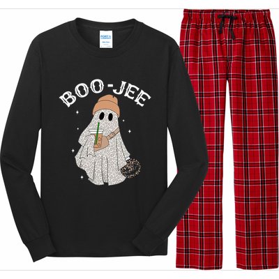 Coffee Lovers Cute Ghost Halloween Costume Boujee Boojee Funny Gift Long Sleeve Pajama Set