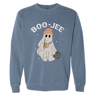 Coffee Lovers Cute Ghost Halloween Costume Boujee Boojee Funny Gift Garment-Dyed Sweatshirt