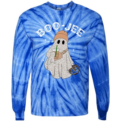 Coffee Lovers Cute Ghost Halloween Costume Boujee Boojee Funny Gift Tie-Dye Long Sleeve Shirt