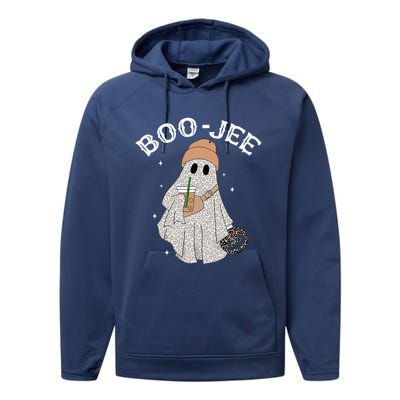 Coffee Lovers Cute Ghost Halloween Costume Boujee Boojee Funny Gift Performance Fleece Hoodie