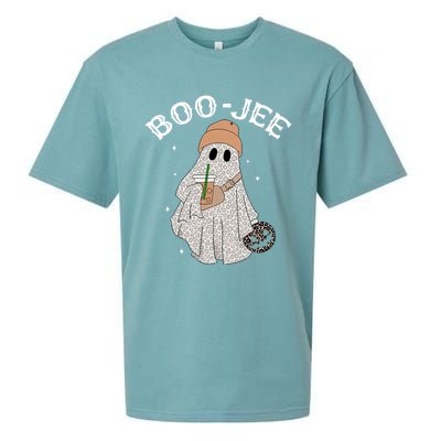 Coffee Lovers Cute Ghost Halloween Costume Boujee Boojee Funny Gift Sueded Cloud Jersey T-Shirt