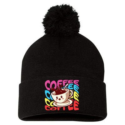 Coffee Lover Pom Pom 12in Knit Beanie