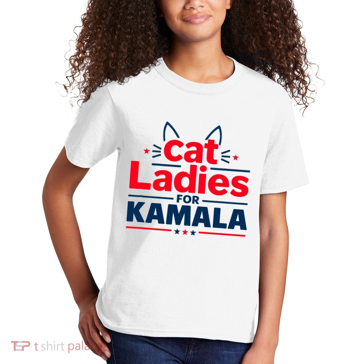 Cat Ladies Cat Lettering Positive Funny Kids T-Shirt