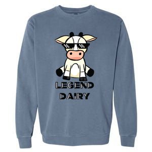 Cow Legendairy Cow Print Pun Garment-Dyed Sweatshirt