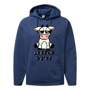 Cow Legendairy Cow Print Pun Performance Fleece Hoodie