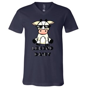 Cow Legendairy Cow Print Pun V-Neck T-Shirt