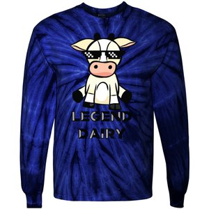 Cow Legendairy Cow Print Pun Tie-Dye Long Sleeve Shirt