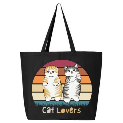 Cat Lovers Cute Retro Sunset 25L Jumbo Tote