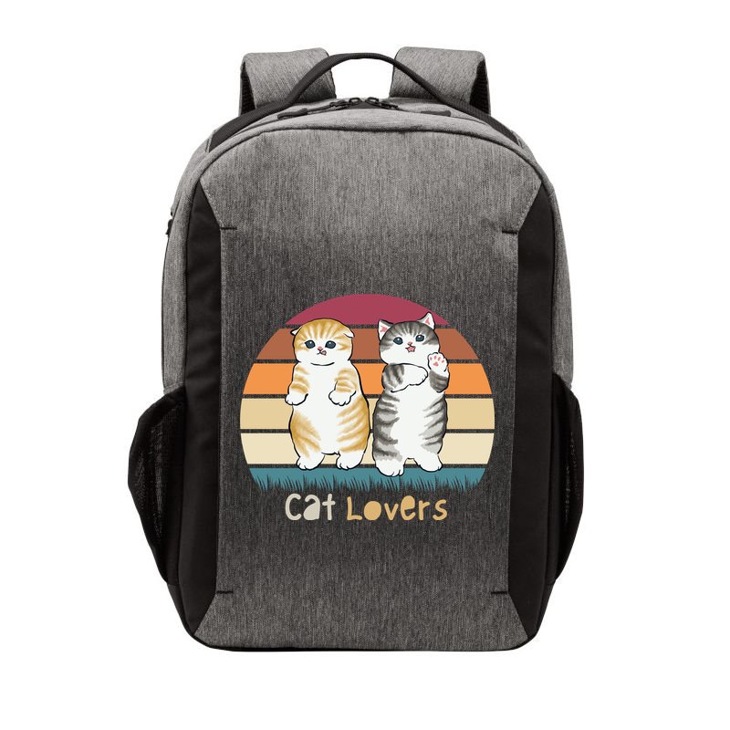 Cat Lovers Cute Retro Sunset Vector Backpack