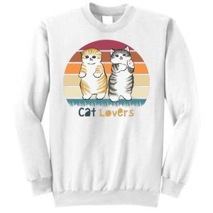 Cat Lovers Cute Retro Sunset Sweatshirt