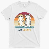 Cat Lovers Cute Retro Sunset T-Shirt