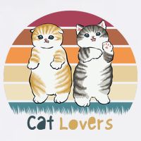 Cat Lovers Cute Retro Sunset T-Shirt