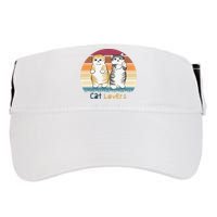 Cat Lovers Cute Retro Sunset Adult Drive Performance Visor