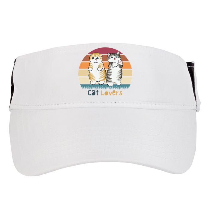 Cat Lovers Cute Retro Sunset Adult Drive Performance Visor