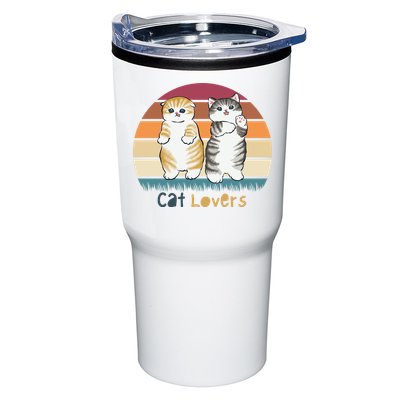 Cat Lovers Cute Retro Sunset Tumbler