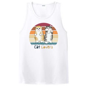 Cat Lovers Cute Retro Sunset PosiCharge Competitor Tank