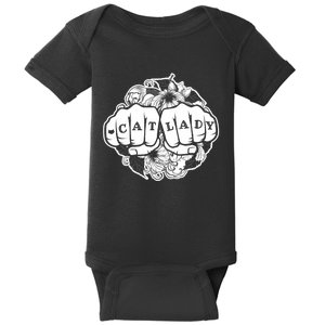 Cat Lady Cat Lover Knuckle Tattoo Cats And Tats Baby Bodysuit