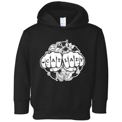 Cat Lady Cat Lover Knuckle Tattoo Cats And Tats Toddler Hoodie