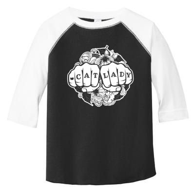 Cat Lady Cat Lover Knuckle Tattoo Cats And Tats Toddler Fine Jersey T-Shirt