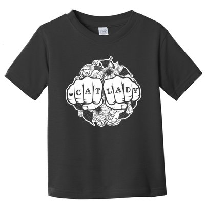 Cat Lady Cat Lover Knuckle Tattoo Cats And Tats Toddler T-Shirt