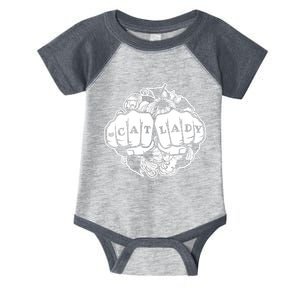 Cat Lady Cat Lover Knuckle Tattoo Cats And Tats Infant Baby Jersey Bodysuit