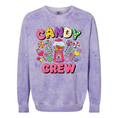 Candy Land Candy Crew Decorations Sweetie Candy Squad Cool Colorblast Crewneck Sweatshirt