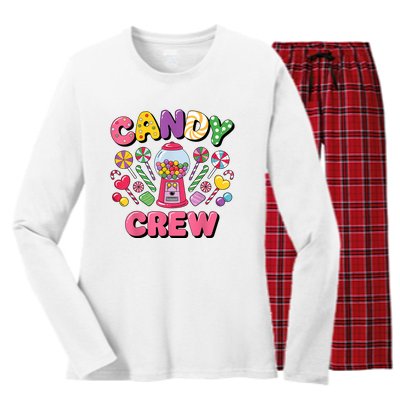 Candy Land Candy Crew Decorations Sweetie Candy Squad Cool Women's Long Sleeve Flannel Pajama Set 