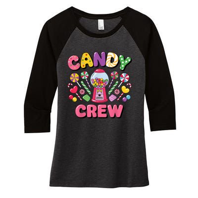 Candy Land Candy Crew Decorations Sweetie Candy Squad Cool Women's Tri-Blend 3/4-Sleeve Raglan Shirt