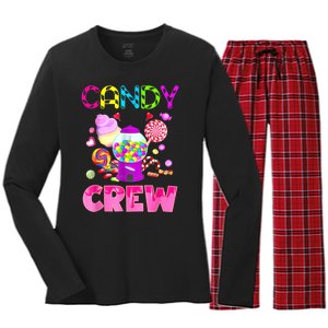 Candy Land Candy Crew Decorations Sweetie Candy Squad Women's Long Sleeve Flannel Pajama Set 