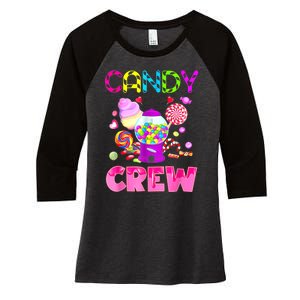 Candy Land Candy Crew Decorations Sweetie Candy Squad Women's Tri-Blend 3/4-Sleeve Raglan Shirt