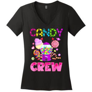 Candy Land Candy Crew Decorations Sweetie Candy Squad Women's V-Neck T-Shirt