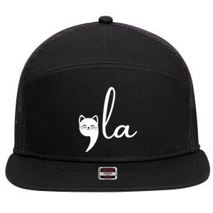 Comma La Cat Lady Kamala Harris 7 Panel Mesh Trucker Snapback Hat