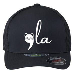 Comma La Cat Lady Kamala Harris Flexfit Unipanel Trucker Cap