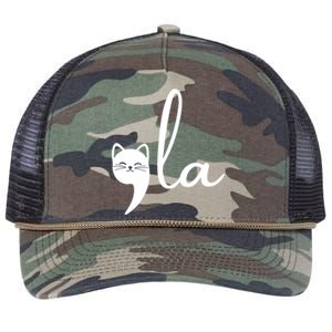 Comma La Cat Lady Kamala Harris Retro Rope Trucker Hat Cap