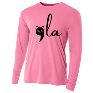 Comma La Cat Lady Kamala Harris Cooling Performance Long Sleeve Crew