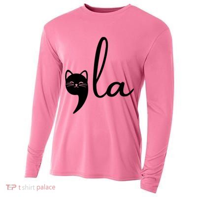 Comma La Cat Lady Kamala Harris Cooling Performance Long Sleeve Crew