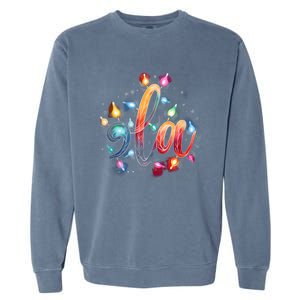 Christmas Lights Comma La Floral Kamala Harris Xmas 2024 Gift Garment-Dyed Sweatshirt