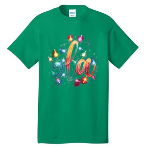 Christmas Lights Comma La Floral Kamala Harris Xmas 2024 Gift Tall T-Shirt