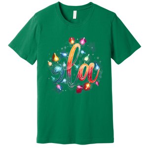 Christmas Lights Comma La Floral Kamala Harris Xmas 2024 Gift Premium T-Shirt