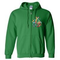 Christmas Lights Comma La Floral Kamala Harris Xmas 2024 Gift Full Zip Hoodie