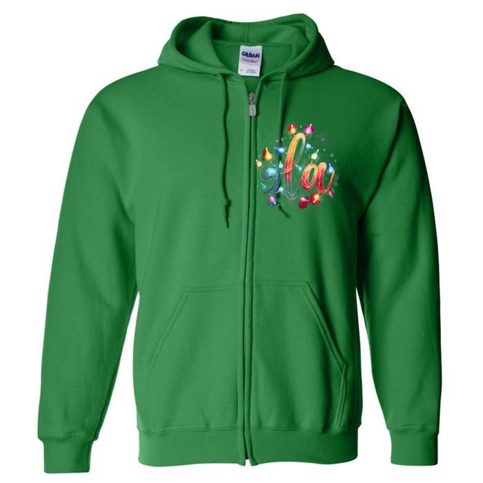 Christmas Lights Comma La Floral Kamala Harris Xmas 2024 Gift Full Zip Hoodie