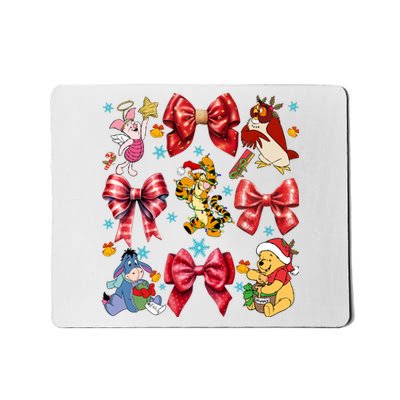 Christmas Lights Coquette Bows Pooh And Friends Coquette Mousepad